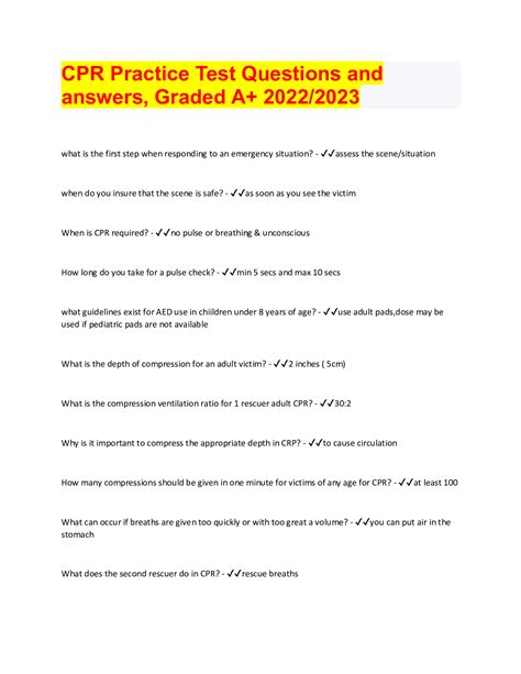 cpr practice test 2022 pdf